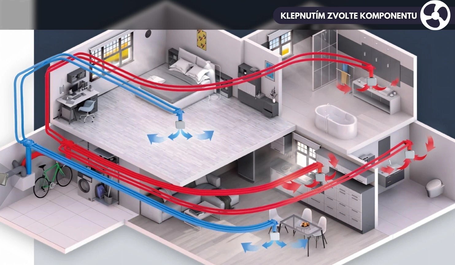 Rozvod vzduchu rekuperační jednotky Rozvod vzduchu rekuperační jednotky
