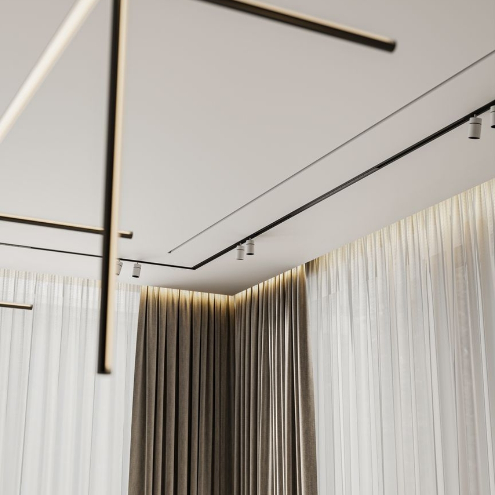 Detail stropního difuzoru – čisté řešení bez nástěnné jednotky